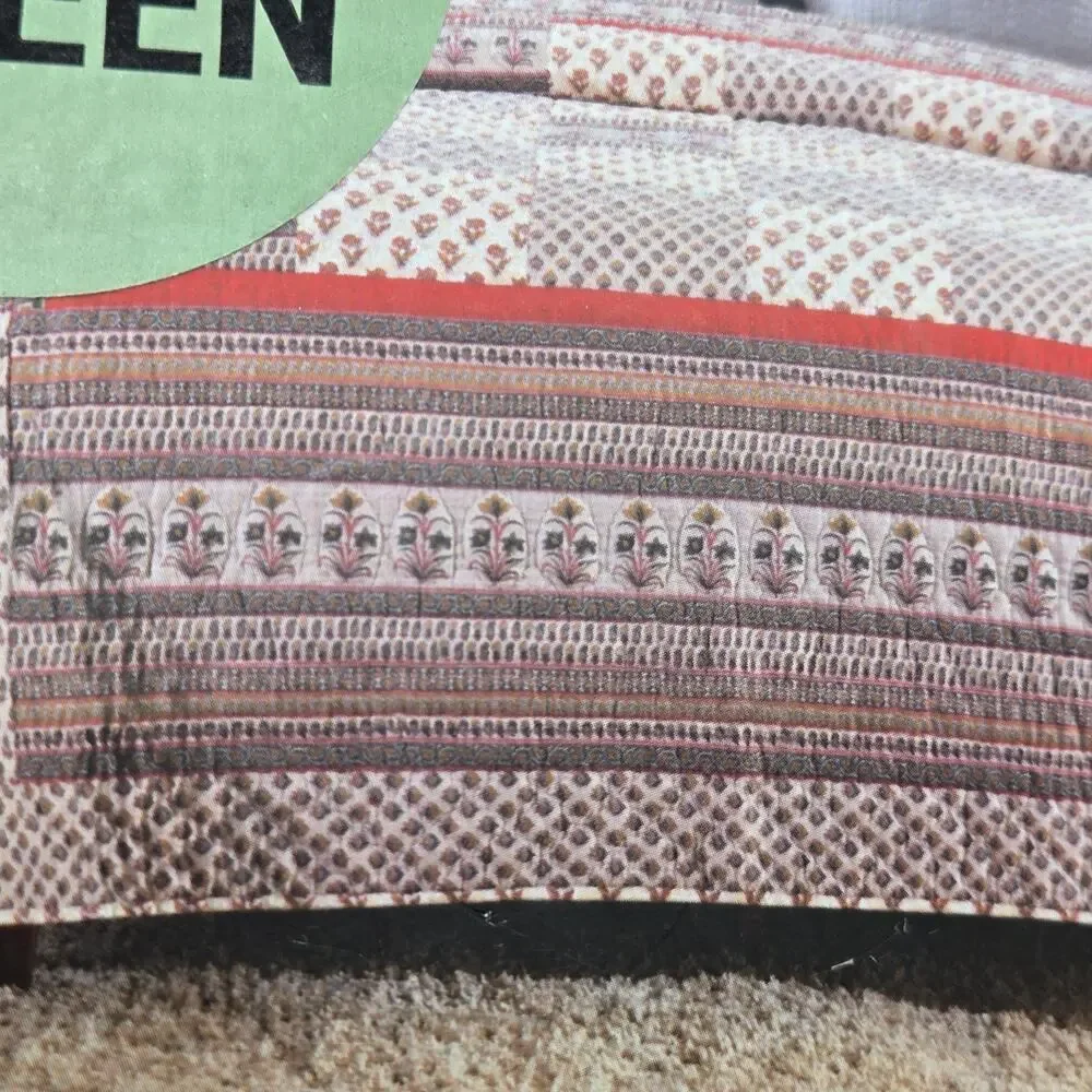 Rachel Zoe 100% Cotton Hand Stitched Quilt FULL QUEEN NEW COTTAGECORE Farmhouse